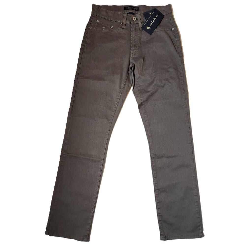 US Polo Assn Slim Straight Pants Men’s W29 L30 Gray Stretch NWT